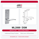 Corbin Russwin ML2069 DSM Institutional Privacy Mortise Lockset | Grade 1 Commercial
