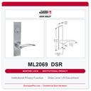 Corbin Russwin ML2069 DSR Institutional Privacy Mortise Lockset | Grade 1 Commercial