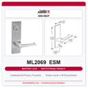 Corbin Russwin ML2069 ESM Institutional Privacy Mortise Lockset | Grade 1 Commercial