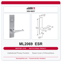 Corbin Russwin ML2069 ESR Institutional Privacy Mortise Lockset | Grade 1 Commercial