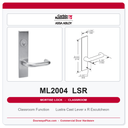 Corbin Russwin ML2004 LSR Classroom Mortise Lockset | Grade 1 Commercial