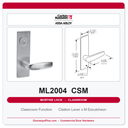 Corbin Russwin ML2004 CSM Classroom Mortise Lockset | Grade 1 Commercial