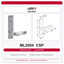Corbin Russwin ML2004 CSP Classroom Mortise Lockset | Grade 1 Commercial
