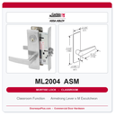 Corbin Russwin ML2004 ASM Classroom Mortise Lockset | Grade 1 Commercial