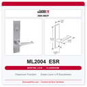 Corbin Russwin ML2004 ESR Classroom Mortise Lockset | Grade 1 Commercial