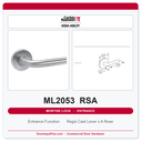 Corbin Russwin ML2053 RSA Entrance or Office Mortise Lockset | Grade 1 Commercial