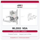 Corbin Russwin ML2053 NSA Entrance or Office Mortise Lockset | Grade 1 Commercial