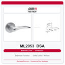Corbin Russwin ML2053 DSA Entrance or Office Mortise Lockset | Grade 1 Commercial