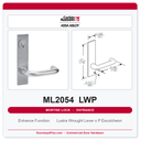Corbin Russwin ML2054 LWP Entrance or Office Mortise Lockset | Grade 1 Commercial