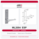Corbin Russwin ML2054 ESP Entrance or Office Mortise Lockset | Grade 1 Commercial