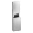 Bobrick B-9944 Semi-Recessed Paper Towel Dispenser and Waste Receptacle, Satin Finish, 8.5 Gallon Waste