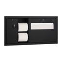 Bobrick B-3091.MBLK Recessed-Mounted Toilet Tissue, Seat-Cover Dispenser and Waste Disposal, Left Side, Matte Black