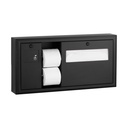 Bobrick B-30919.MBLK Surface-Mounted Toilet Tissue, Seat-Cover Dispenser and Waste Disposal, Left Side, Matte Black