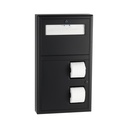 Bobrick B-3479.MBLK Surface-Mounted Seat Cover Dispenser and Dual-Roll Toilet Tissue Disp., Matte Black