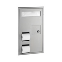 Bobrick B-3571 Partiton-Mounted Seat Cover Dispenser Disposal, 0.8-Gal. Toilet Tissue Dispenser – Accessible Design