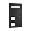 Bobrick B-3571.MBLK Partiton-Mounted Seat Cover Dispenser Disposal, 0.8-Gal. Toilet Tissue Dispenser – Accessible Design, Matte Black