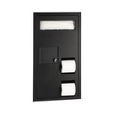 Bobrick B-35715.MBLK Partiton-Mounted Seat Cover Dispenser Disposal, 0.8-Gal. Toilet Tissue Dispenser – Accessible