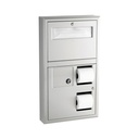 Bobrick B-3579 Surface-Mounted Seat Cover Dispenser Disposal, 0.8-Gal. Toilet Tissue Dispenser