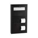 Bobrick B-3579.MBLK Surface-Mounted Seat Cover Dispenser Disposal, 0.8-Gal. Toilet Tissue Dispenser, Matte Black