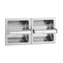 Bobrick B-697 Toilet Tissue Dispenser, 2 Rolls, Mounting Clamp, Bright Finish