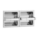 Bobrick B-6977 Toilet Tissue Dispenser, 2 Rolls, Mounting Clamp, Satin Finish