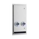 Bobrick B-3706 25 Recessed or Semi-Recessed Push-Button Napkin/Tampon Vendor, Single-Coin 25¢ Operation