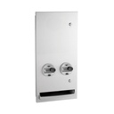 Bobrick B-37063 25 Recessed Napkin / Tampon Vendor, 25-Cent Operation