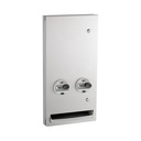 Bobrick B-370634C Semi-Rece ssed P ush-Button Napkin/Tampon Vendor, Free no-coin Operation
