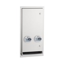 Bobrick B-3706C Recessed or Semi-Recessed Push-Button Napkin/Tampon Vendor, Free no-coin Operation