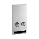 Bobrick B-47064C Semi-Recessed Push-Button Napkin/Tampon Vendor, Free no-coin Operation