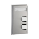 Bobrick B-347 Partition-Mounted Toilet Seat Cover Dispenser and Dual-Roll Dispenser