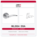 Corbin Russwin ML2024 DSA Entrance or Storeroom Mortise Lockset | Grade 1 Commercial