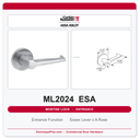 Corbin Russwin ML2024 ESA Entrance or Storeroom Mortise Lockset | Grade 1 Commercial