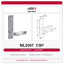 Corbin Russwin ML2067 CSP Apartment or Dormitory Mortise Lockset | Grade 1 Commercial