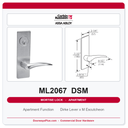 Corbin Russwin ML2067 DSM Apartment or Dormitory Mortise Lockset | Grade 1 Commercial