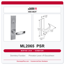 Corbin Russwin ML2065 PSR Dormitory or Entrance Mortise Lockset | Grade 1 Commercial