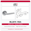 Corbin Russwin ML2075 RSA Security Entrance or Office Mortise Lockset | Grade 1 Commercial