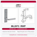 Corbin Russwin ML2073 RWP Classroom Security Mortise Lockset | Grade 1 Commercial