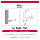 Corbin Russwin ML2049 ESP Storeroom Deadbolt Mortise Lockset | Grade 1 Commercial