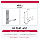Corbin Russwin ML2059 ASR Security Storeroom or Closet Mortise Lockset | Grade 1 Commercial