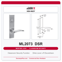 Corbin Russwin ML2073 DSR Classroom Security Mortise Lockset | Grade 1 Commercial
