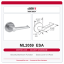 Corbin Russwin ML2059 ESA Security Storeroom or Closet Mortise Lockset | Grade 1 Commercial