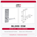 Corbin Russwin ML2059 ESM Security Storeroom or Closet Mortise Lockset | Grade 1 Commercial
