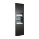 ASI 10-64672-1-41 Piatto™ - Fully Recessed 3-in-1 Paper Disp. & Waste Receptacle + High- Speed Hand Dryer - (110-120V) - Matte Black Phenolic Door