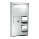 ASI 10-0481 Toilet Seat Cover & Toilet Tissue Dispenser - Dual Access - Partition Mounted
