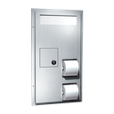 ASI 10-0481-HCR Toilet Seat Cover & Toilet Tissue Disp. w/Sanitary Napkin Disposal - Dual Access - Partition Mounted