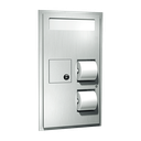 ASI 10-0482 Toilet Seat Cover & Toilet Tissue Dispenser with Sanitary Napkin Disposal - Recessed