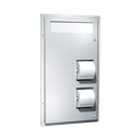 ASI 10-0484-HC Toilet Seat Cover & Toilet Tissue Disp. - Dual Access for ADA - Partition Mounted