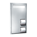 ASI 10-0484-HCR Toilet Seat Cover & Toilet Tissue Disp. - Dual Access, Barrier Free Access - Partition Mounted