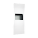 ASI 10-64696A-00 Piatto™ - Fully Recessed Auto Roll Paper Towel Disp. & Waste Receptacle - Battery - White Phenolic Door